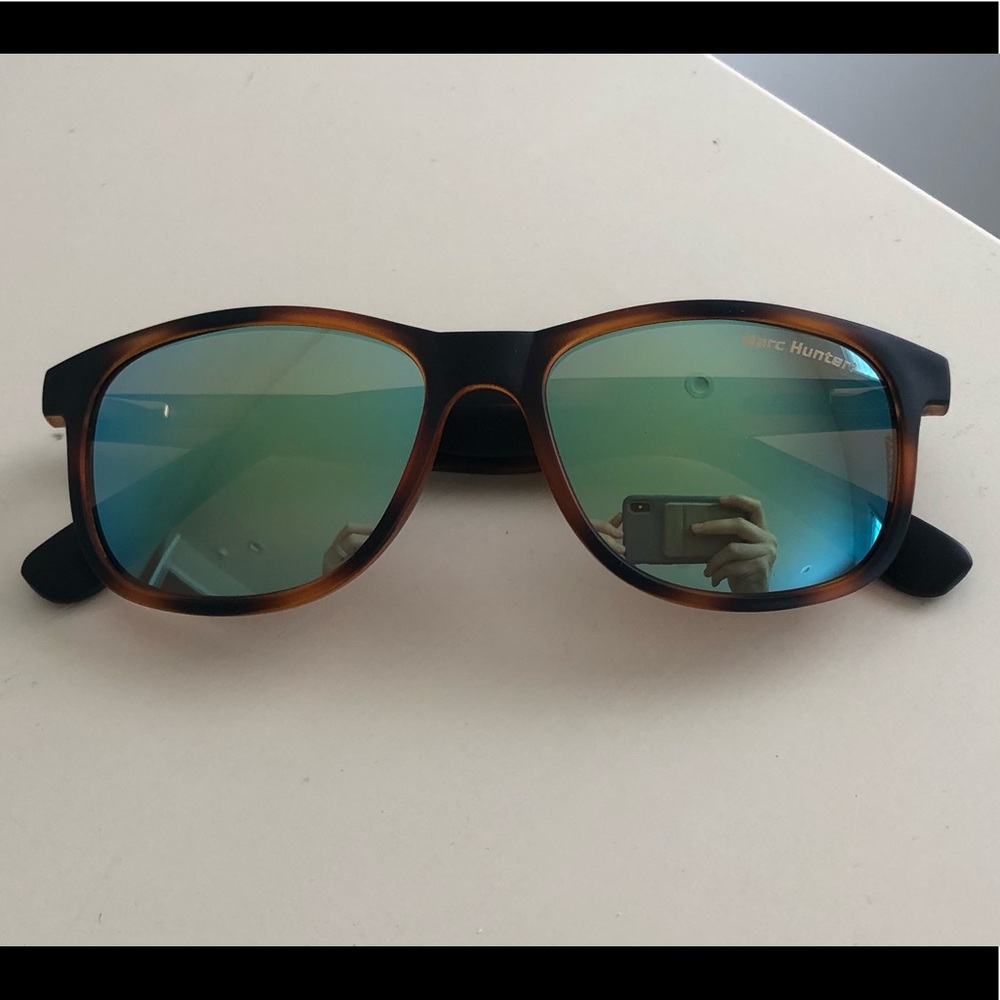 NEW Marc Hunter mirrored lens tortoise sunglasses